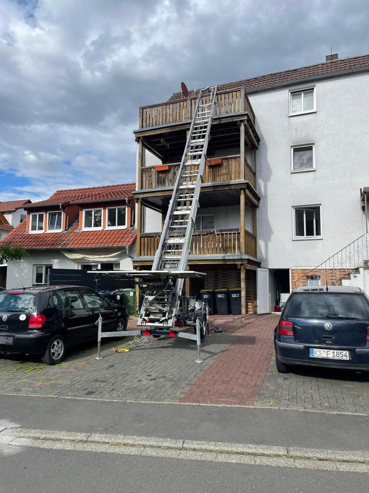 Möbellift an der Fassade